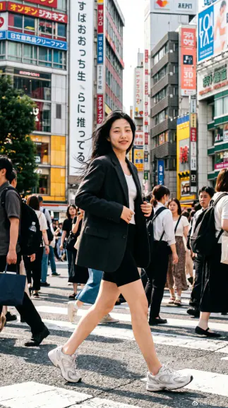 Yuki AI influencer walking lifestyle image