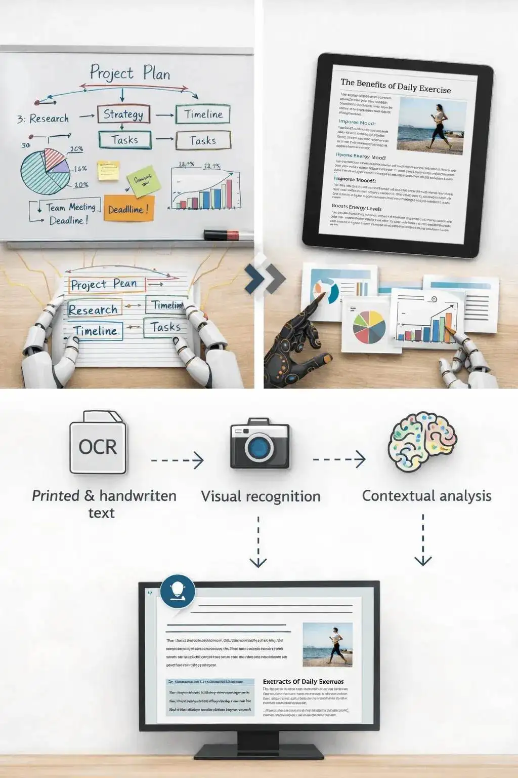 Upload an image to generate a readable summary