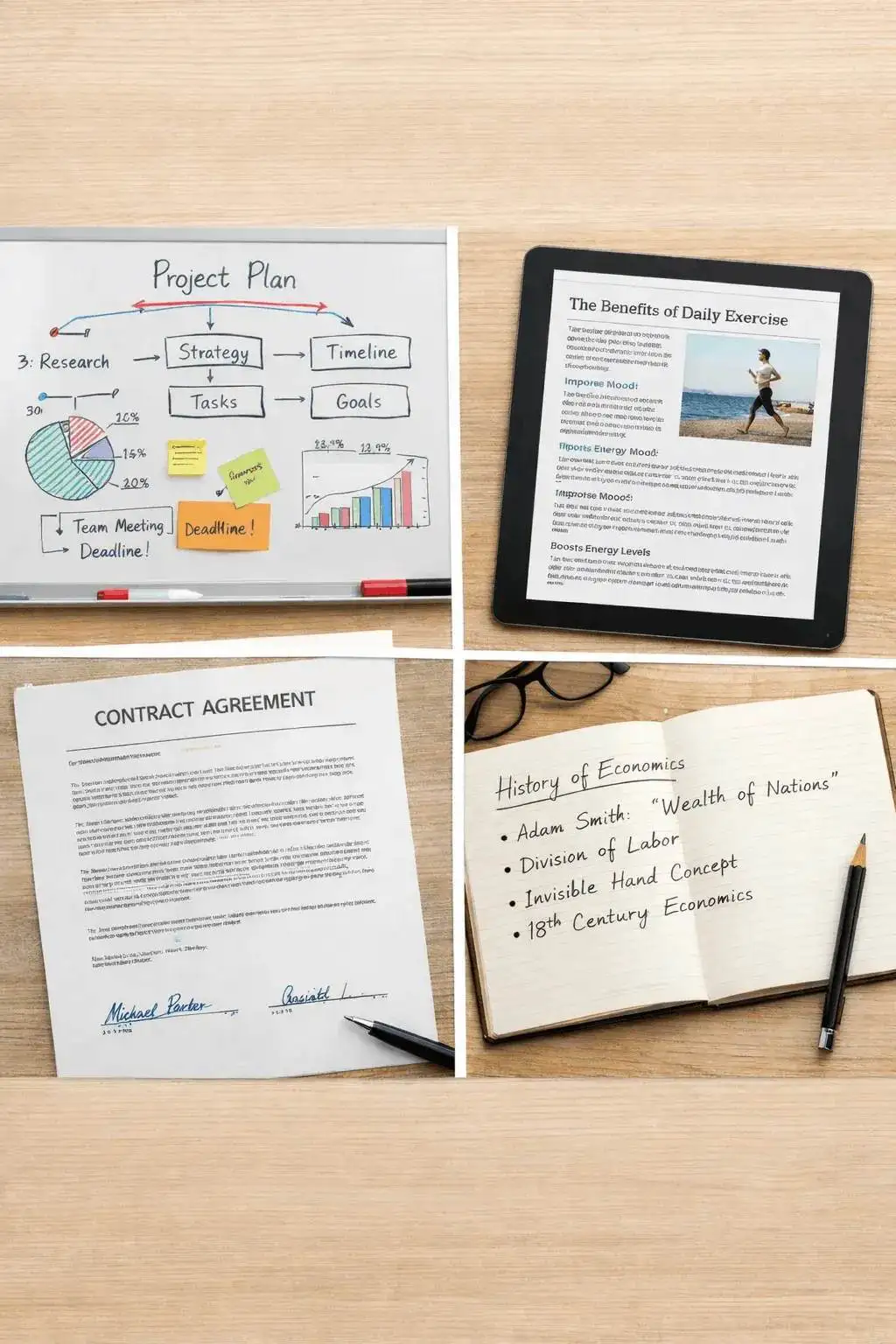Image content analyzed into summary text